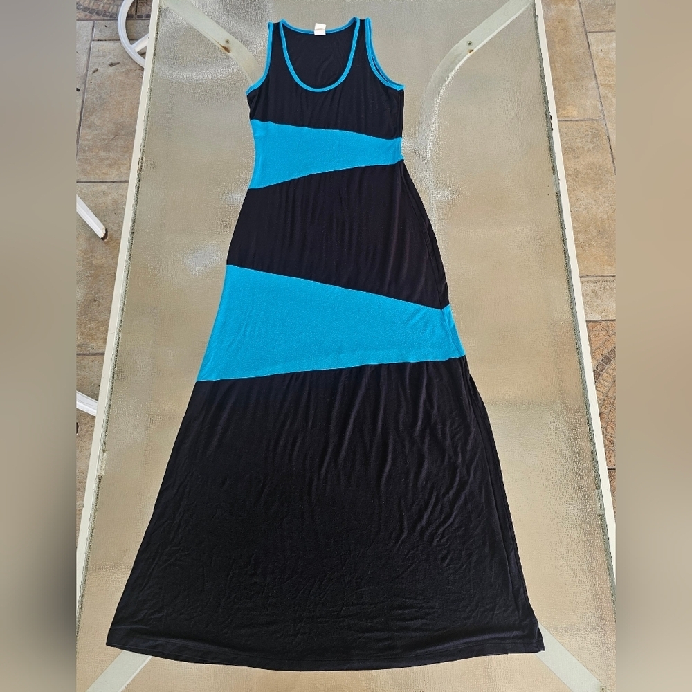 Hot Spice Colorblock Maxi Dress L/XL Woman's | Y2K, Bold, Bodycon Street Style - Picture 2 of 9